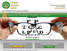 Tablet Screenshot of chicovisioneyecare.com
